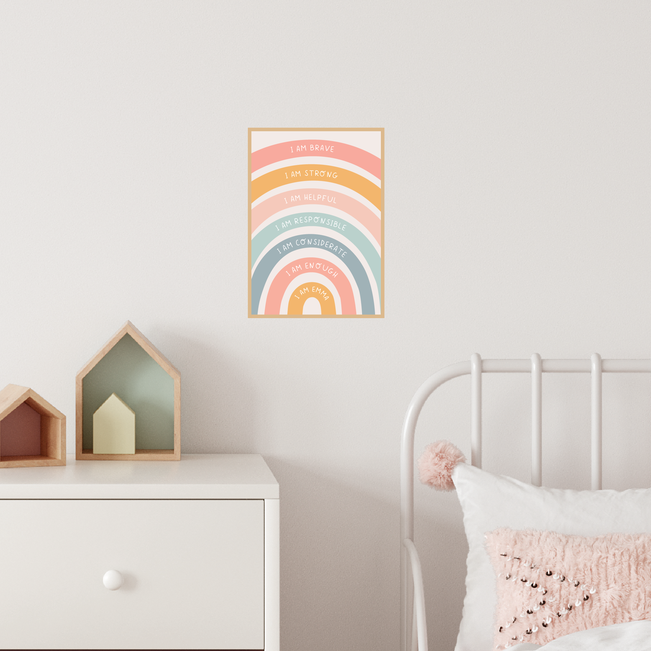 Urban Li'l Over The Rainbow Affirmations Wall Art Fabric Decal