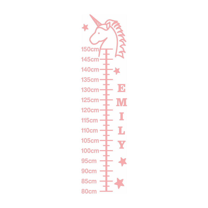 Unicorn Height Chart Wall Decal